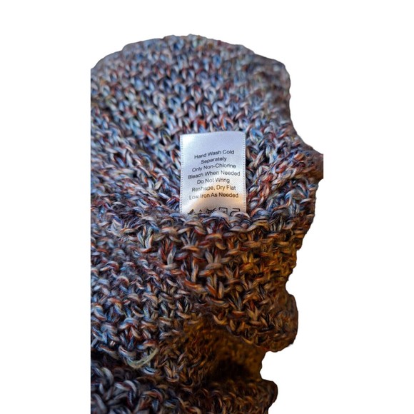 Coldwater Creek Open Front Blue/Gray/Wine/Cream Knit Cardigan, XL - Picture 4 of 5